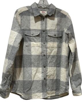 Fall Raven Relaxed Fit Button Down Shirt Women's Size M Wool Fjallraven